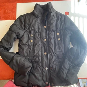 Women’s Extra Small Puffy Black Winter Jacket DollHouse Outerwear With Belt. - Picture 1 of 9