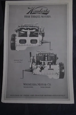 Ca 1920 Waukesha High Torque Motors Model F. U. Brochure - Image 1 of 3