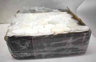 Premium Mosaics Calacatta Gold Marble Honed 2" Hexagon Polished Tile 10 Sheets - Image 1 of 4