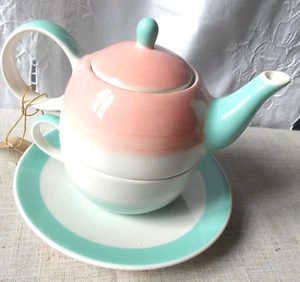 THEIERE SOLITAIRE TEA FOR ONE EGOISTE ENSEMBLE ARC EN CIEL - Picture 1 of 4