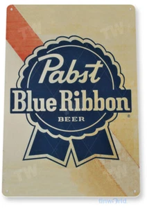 LETRERO DE HOJALATA Pabst Cinta Azul Antiguo Bar de Cerveza Pub Cerveza Rústica Decoración de Metal A552 - Imagen 1 de 2