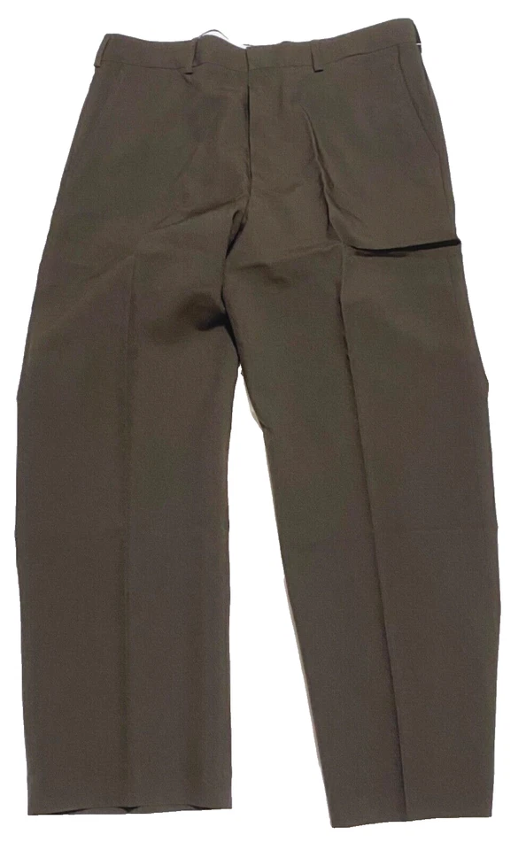 men's John Blair dress pants size 37x27 brown zipper pockets belt loops polyest - Image 1 of 4