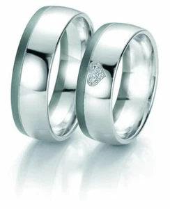 Trauringe Breuning Colección Blanco y Negro 6121/6122 - Imagen 1 de 2