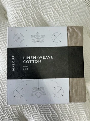 Juego de sábanas King tejido lino Malouf Foto 1 de 4