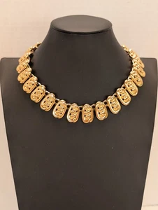 Vintage Anne Klein Gold-Tone Oval Link Chain Statement Necklace W/ Toggle Clasp - Picture 1 of 8