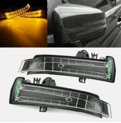 Turn Signal Side Mirror LED Lights Cover Cap For Benz W204 W212 W221 E350 GLK350 — 第 1/4 张图片
