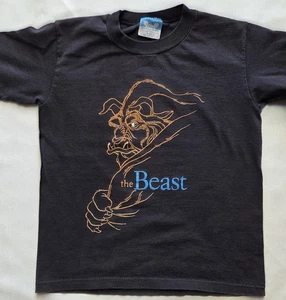 Vintage Disney 80s 90s The Beast Tee Kids Single Stitch Medium Shirt Rare - Picture 1 of 5