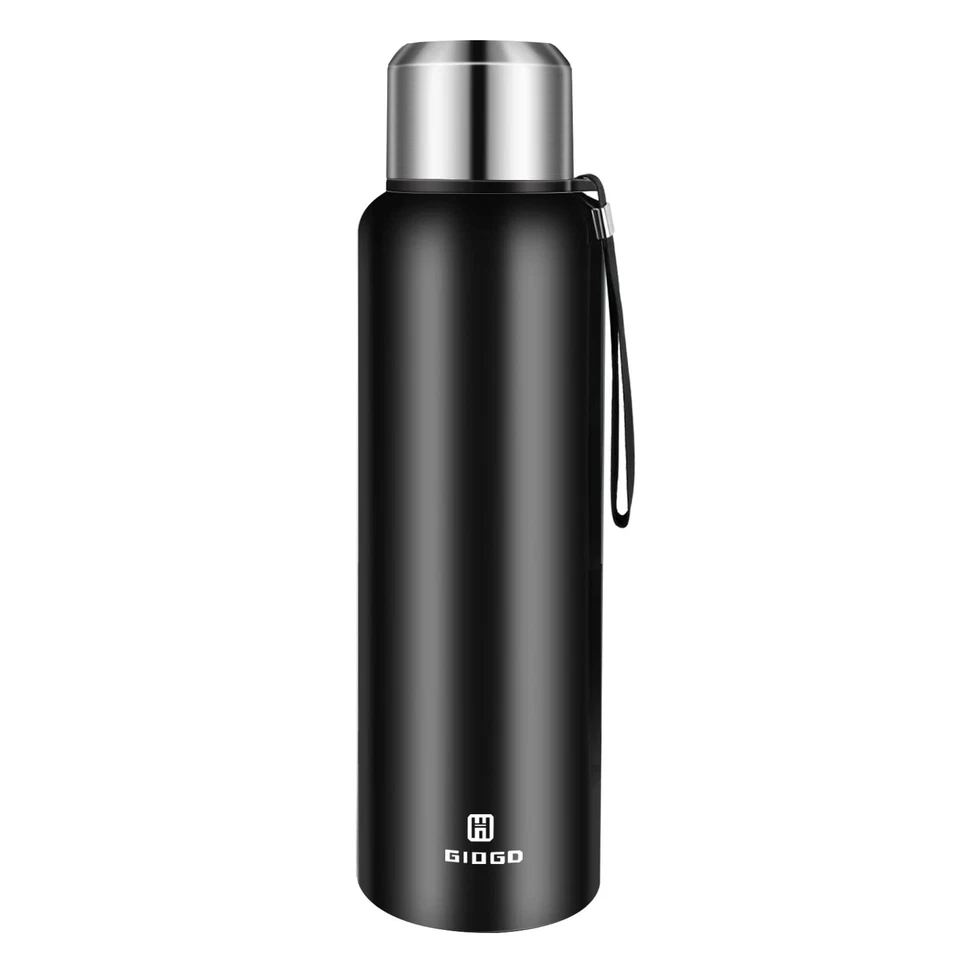 Insulated vacuum Thermo Bottle 50oz with cup lid Leakproof stainless water flask