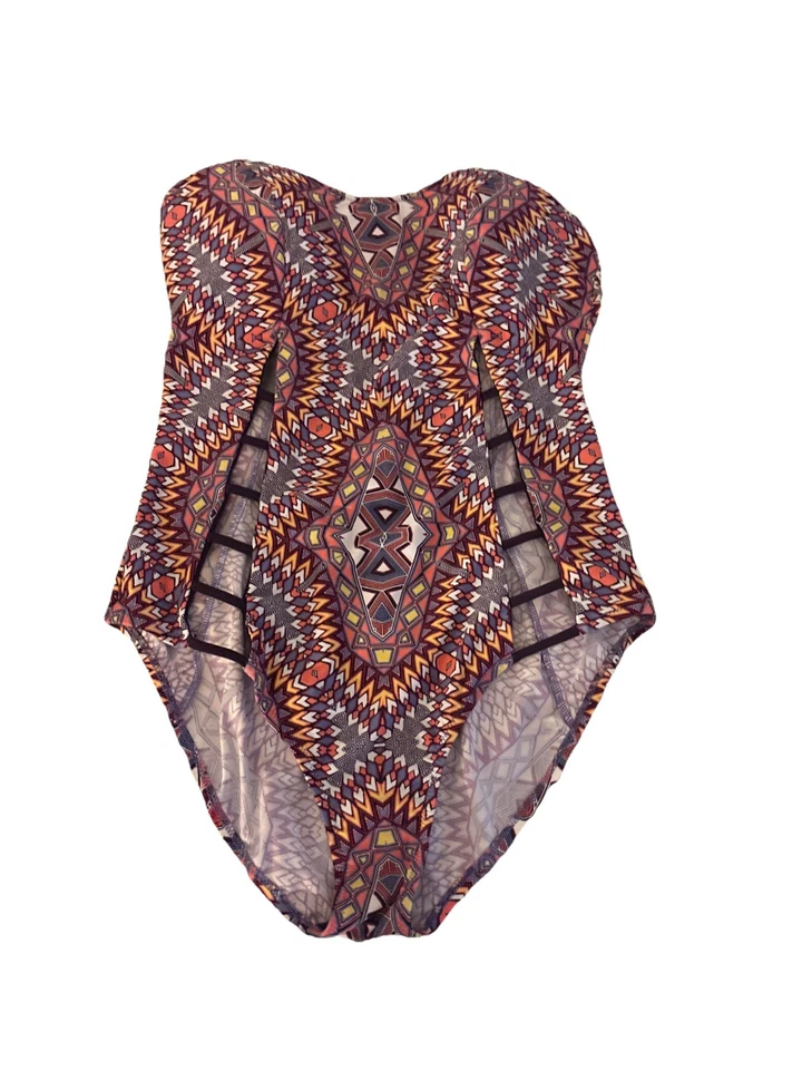 Nuevo con etiquetas Traje de baño Jessica Simpson Cut Out Peek A Boo de una pieza sin tirantes sin correa XL Foto 1 de 4