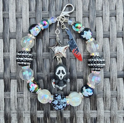 Llavero de Halloween, encanto de bolso, clip de bolso, encanto de cartera, encanto de teléfono - Ghostface Foto 1 de 4