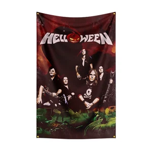 Helloween metal band Flag Banner Tapestry Wall Hanging Poster Room Decor 3x5Ft - Picture 1 of 22