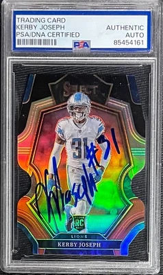 KERBY JOSEPH SIGNED 2022 PANINI SELECT BLACK RED DIE-CUT #135 Rookie PSA/DNA - Image 1 of 2