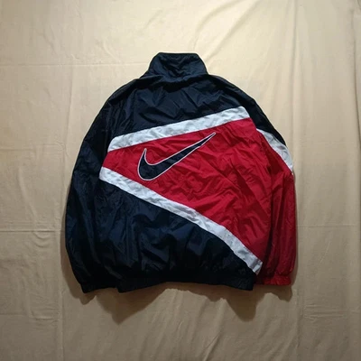 Vintage 90s NIKE Tracksuit Jacket Retro Colorblock Nylon Big Swoosh Mens Large L - Image 1 of 4