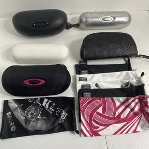 Oakley Case & Microfiber Lot Breast Cancer Canteen VTG Metal Hard & Soft See Pic - Picture 1 of 19