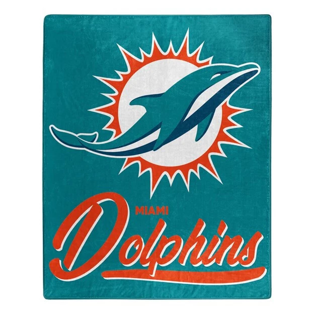 Manta de peluche Raschel de 50" por 60" de los Miami Dolphins - NFL Foto 1 de 1