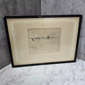Gustave Leheutre En Rade De Re, Francia - acquaforte, matita firmata originale antica - Foto 1 di 23