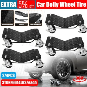 4PCS Car Dolly Vehicle Wheel Positioning Jack Transport Dollies 6000lbs Load - Picture 1 of 14