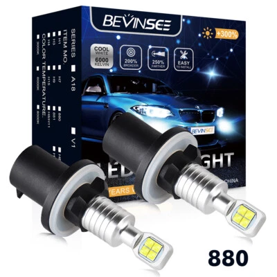 Fits KIA Sportage 2010-2022 BEVINSEE 880 H27W/1 LED Foglight Bulbs Lights 1500LM - Image 1 of 4