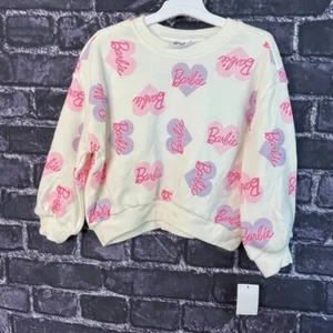 Barbie Girls' 4T Candy Hearts Cream Sweatshirt Pink Purple - Picture 1 of 8