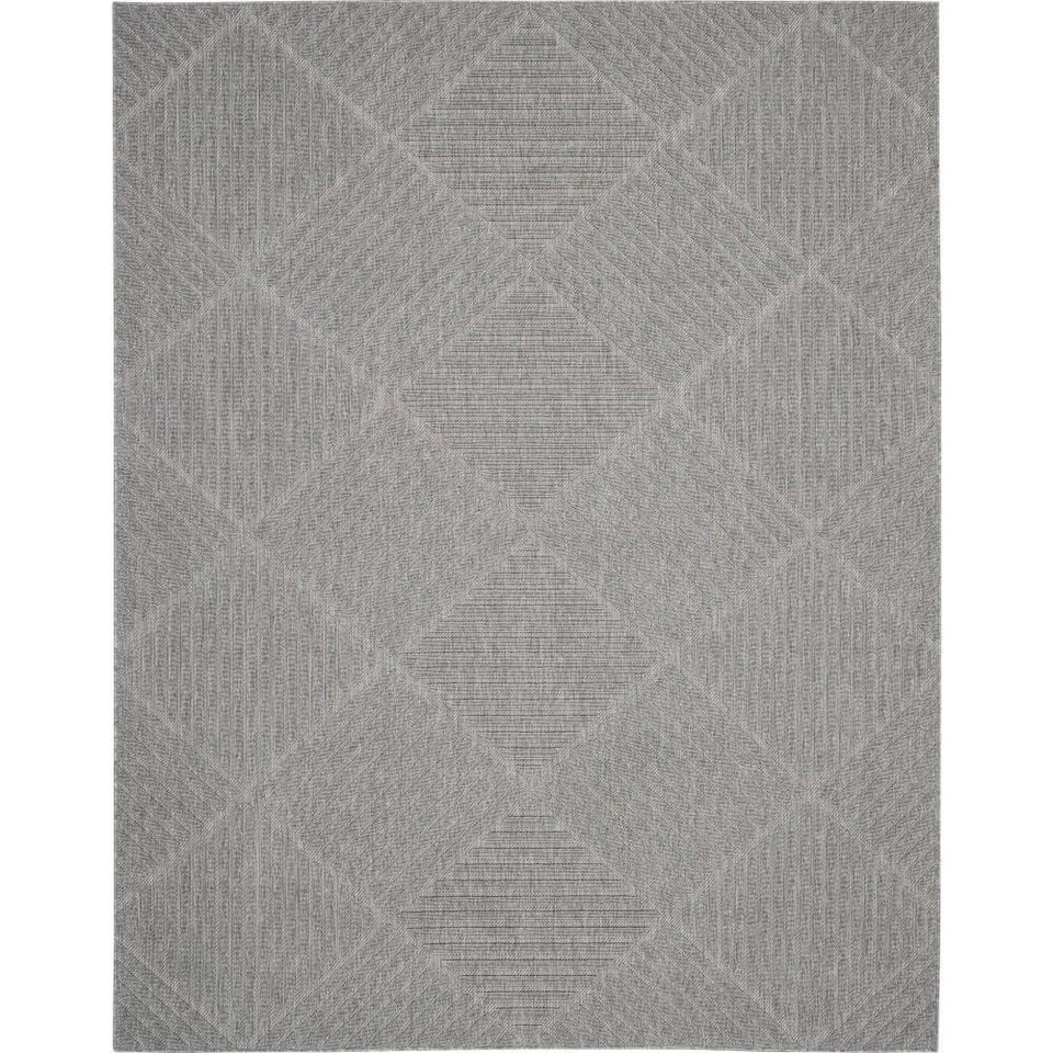 Home Decorator Gray Polypropylene Area Rug 8 ft. x 10 ft. Trellis Indoor/Outdoor - Image 1 of 4