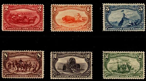 US #286-291 2,4,5,8,10,50c Trans-Mississippi Mixed Conditions (CV $1,453) - Picture 1 of 2