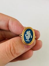 9ct gold Wedgewood fairy cameo ring, Asprey & co vintage 9k 375