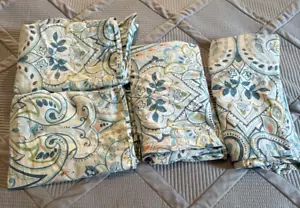 Pottery Barn Paisley Pillowcases 2 Euro Shams 2 King Shams Caesarea Aqua Blue - Picture 1 of 14