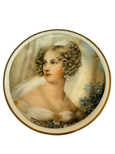 Johann Ender Wall Plate of Natalia Potocka 12.5" Gold Rimmed; Chodziez Poland - Picture 1 of 12