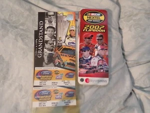 2007 Nascar Tickets And PLAYER PRESS FLIPBOOK WITH RACER'S HISTORY - Picture 1 of 2