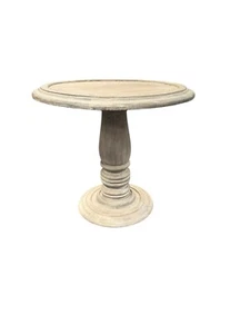 Vintage Limewashed Grey Traditional Wooden Round Bar Bistro Side Table - 45cm - Picture 1 of 5