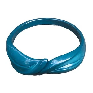 Vintage 1980s Dark Green Faux Bypass Lucite Bangle Bracelet Size Large - Picture 1 of 7