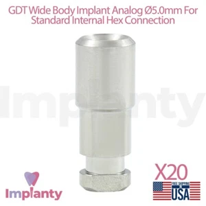 20x GDT Dental Analógico 5.0mm Ancho Plataforma Para Odontología Estándar Int Hex 2.42mm - Imagen 1 de 5