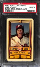 1983 Perma-Graphics Super Star Credit Cards  Mike Schmidt PSA 9 40598757