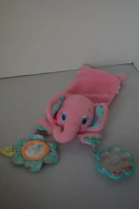 Bright Starts Elephant pink kids II Cuddly Pal Carrier Stroller Rattle Toy - Picture 1 of 10