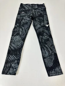 Under Armour Women Legging Small Black Project Rock Heat Gear Pant Allover Print - Picture 1 of 14