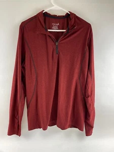Exertek Shirt Men's Size M Maroon Activewear 1/4 Zip Long Sleeve Thumb Holes - Picture 1 of 11