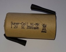 Super-Cell Sub-C 3500mAh NiMH 1,2V Einzelzelle mit Lötfahne SubC mit Z Lötfahne