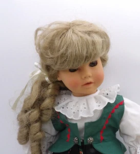 Engel Buppe Puppe 17 Zoll blond braune Augen Germany bayrisches Kleid/Weste, Halskette - Bild 1 von 10