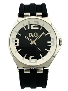 D&G Dolce and Gabbana Men's CARSON DW0582 Black Silicon Rubber Strap Watch - Picture 1 of 23