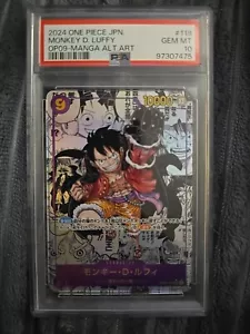 2024 One Piece Japanese OP09 Manga Alt Art #119 Monkey D Luffy PSA 10 GEM MINT - Picture 1 of 9