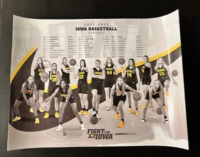 2021-2022 IOWA HAWKEYES Women's Basketball Team Poster Caitlin Clark Plus Bonus! - Image 1 of 4