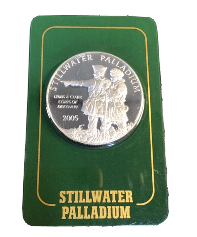 2005 Palladium Buffalo 1 Ounce Lewis & Clark Stillwater Johnson Matthey Sealed Cover