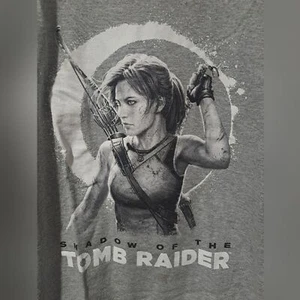 Laura Croft Tomb Raider Shadow of 3XL Grey Gamer Tee T-Shirt Video Game Movie - Picture 1 of 6