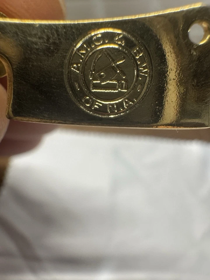 A.M.C. & B.W. de N.A. Clip de barra de corbata vintage inteligente Union cortadores de carne y carniceros Foto 1 de 4