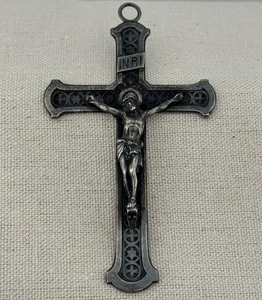 Vintage Gorham Sterling Silver INRI Jesus Christ Crucifix Cross Pendant - Picture 1 of 17