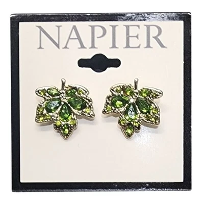 NUEVO Aretes Napier Tono Dorado Otoño Especiados Hoja Verde Joya, Sin Níquel Foto 1 de 4