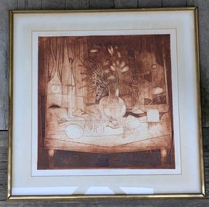 Vintage Original Holzschnitt signiert Gravur MANUEL RODRIGUEZ (1912-2017) - Bild 1 von 7