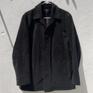 Next Field Jacket Coat Mole Skin Mens Small 44 Black Button Up Utility Chore - Picture 1 of 15
