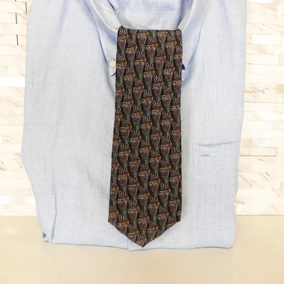 COCKTAIL COLLECTION Neck Tie Mens Blue Abstract Arch Silk Classic STONEHENGE NEW - Image 1 of 4