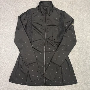 Kate Spade Jacke Damen klein schwarz gepunktet Longline Reißverschluss Schößchen Mantel - Bild 1 von 16